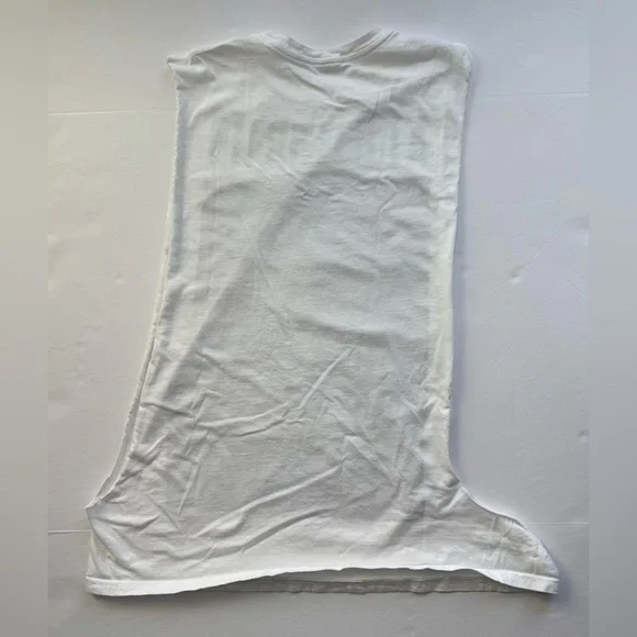 Y2K Kurt Cobain Sleeveless Graphic T-Shirt Stencil White and Gray Grunge Size L - Picture 2 of 8
